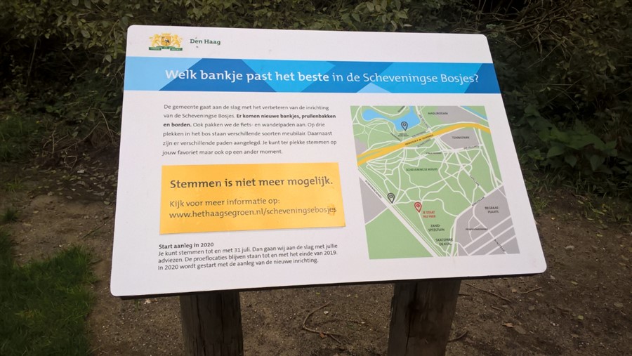 Bericht Meer dan 1700 stemmen voor bankjes en afvalbakken in Scheveningse Bosjes bekijken